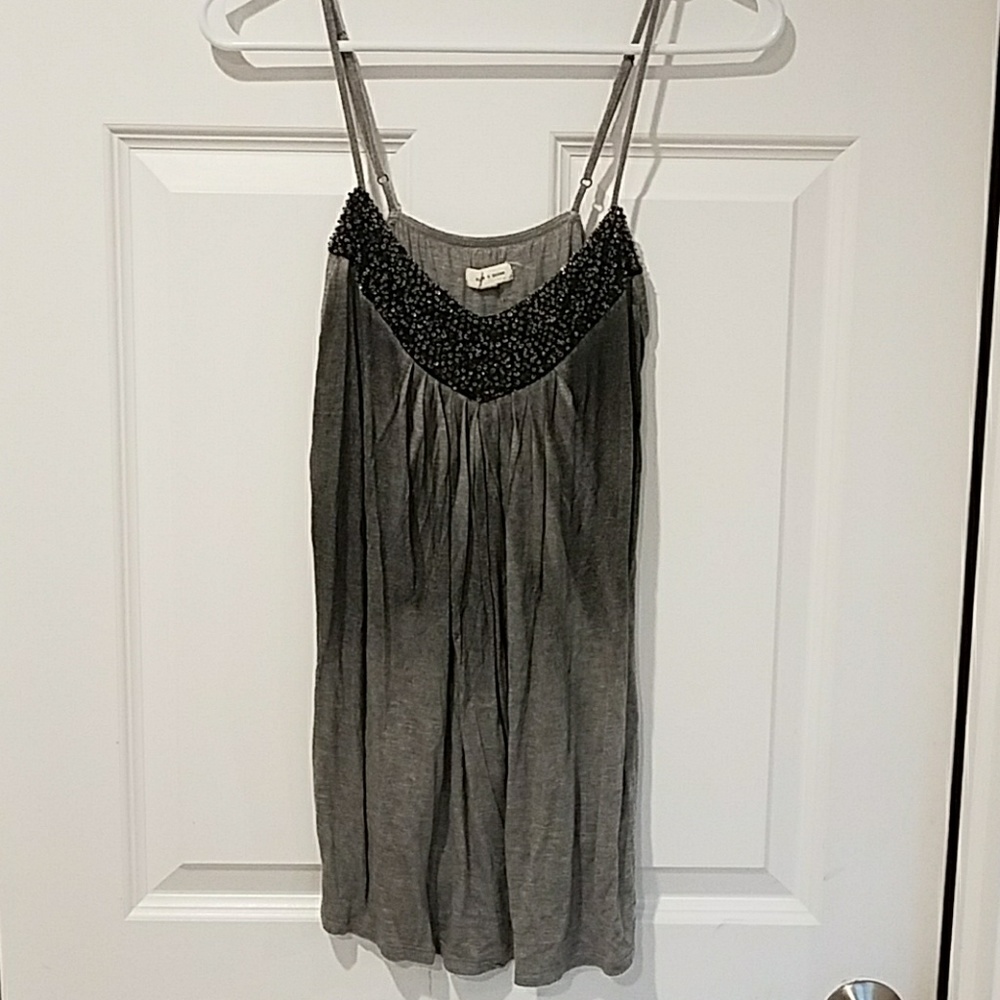 Beaded black tank top